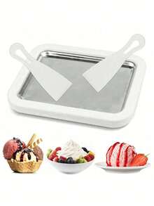 1 Piece Ice Cream Maker With 2 Spatulas, DIY Ice Cream Container, Ice Cream, Sorbet, Frozen Yogurt Maker, Italian Ice Cream Machine - Multicolor - View 5