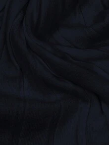 Elenzga 撞色V领休闲褶皱毛衣裙