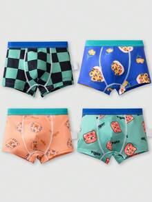 4件装男童卡通印花平角内裤 - 彩色 - 查看 2