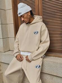 AXEPEAK 男士落肩长袖休闲宽松连帽衫套装