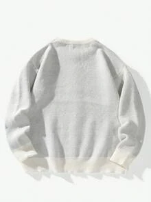 Manfinity EMRG 男士字母图案圆领长袖套头毛衣，秋冬