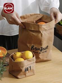 Madebyblanc 可洗牛皮纸袋：干花和绿色植物种植箱，面包和吐司的厚储物袋