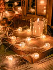 1.5/3/6/10米电池供电LED泡泡球灯串，室内装饰，卧室装饰，婚礼派对装饰灯串，塑料水晶球装饰仙女灯，圣诞树装饰灯，客厅墙壁桌面装饰灯