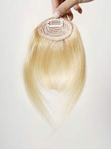 Human Hair Air Bangs With Sideburns Golden Color Bangs Clip In Hair Extension Beginner Friendly Real Hairpiece Easy To Wear - S24 - View 5
