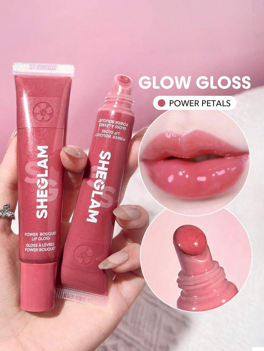 SHEGLAM Power Bouquet ملمع شفاه-Power Petals روج ملمع شفاه شفاف جلوس ماركة تجميل ومكياج للنساء والفتيات - Power Petals - مشاهدة 1