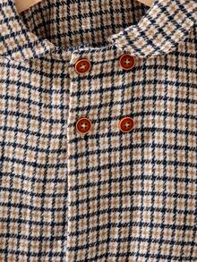 Souflis Souflis 法式复古格纹翻领羊毛混纺外套，适合派对、郊游、上学等各种场合，女童大衣外套，秋冬 - 彩色 - 查看 6