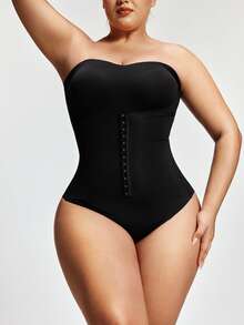 Shapelle Forme Lenjerie modelatoare dintr-o singură piesă, mărime mare, subțiere talie și abdomen, fără bretele, antiderapantă, modelare corporală, închidere frontală, piesă unică