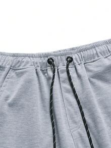 Manfinity Homme 2 paquets Pantalons de survêtement amples à taille élastique pour hommes