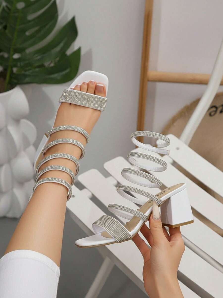 Women Heeled Sandals - Putih - View 1