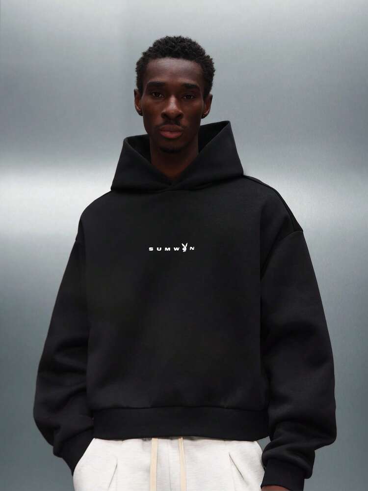 PLAYBOY X SUMWON Oversized Hoodie With Front Print And Drawstring