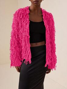 EMERY ROSE 毛茸茸针织开衫、长袖上衣