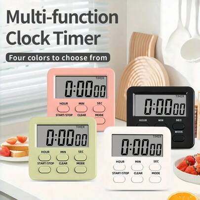 1 Peça Cronômetro Digital com Despertador Contagem Regressiva e Progressiva, Tela LCD Grande com Função de Memória, Traseira Magnética, Essencial para Cozinha, Cozimento, Academia, Reunião, Sala de Aula, Dormitório Universitário, Sem Bateria Incluída