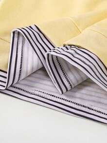 2pcs/Set Girls Embroidered Floral Casual Hooded Sweatshirt - Yellow - View 8