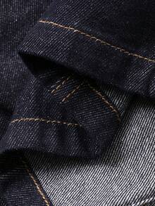 DAZY Women's Square Neck Fitted Sleeveless Casual Denim Blouse, Summer Y2k - Dark Wash - View 8