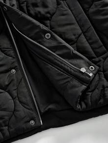 ROMWE MEN Casual 男士绗缝拉链休闲背心，秋冬 - 灰色 - 查看 6