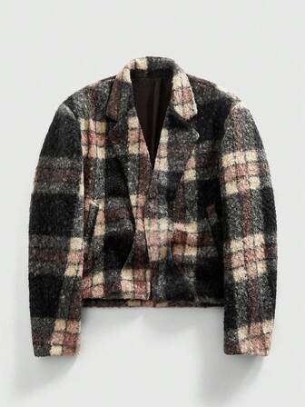 Street Life Manteau casual à carreaux mode pour homme