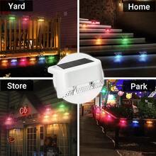 4/10/16 件太阳能栅栏灯，户外防水微型 LED 台阶灯，白色、黑色、棕色，用于户外甲板、楼梯、露台栅栏、花园（白色）