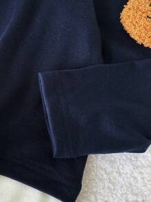 Playful Pals 秋冬款幼儿男童休闲平领前扣长袖 Polo 衫 - 寶藍色 - 查看 7