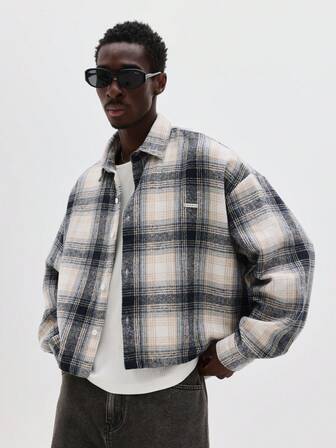 SUMWON Men's Casual Woven Suede-Like Short-Sleeved Shirts Suitable For Daily Wear