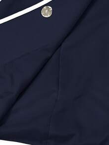 EMERY ROSE 女士秋冬翻领长袖口袋羊毛大衣 - 藍白色 - 查看 10