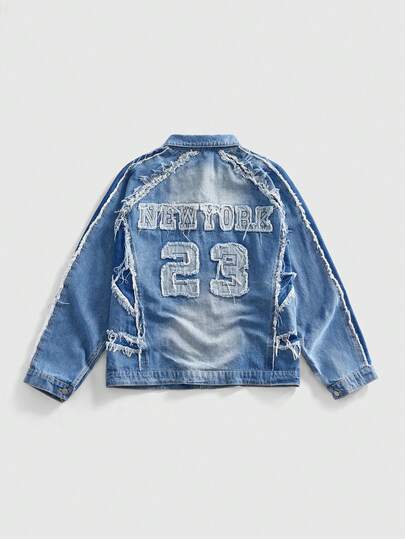 Grunge Punk Herren Kurze Denim Jacke, Retro Straßen-Stil