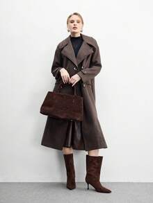 CUCCOO BIZCHIC Women's Pointed Toe Fashion Daily Wear High Heel Mid-Calf Boots For Christmas - Coffee Brown - View 10