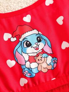 8pcs/Set Christmas Style Girls Kids Cute Rabbit Pattern Lovely Sweet Mori Style Camisole & Briefs Underwear Set - Multicolor - View 4