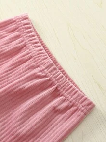 SHEIN Playful Pals 3 件套女婴百搭休闲纯色弹力打底裤、裤子、紧身裤、婴儿下装、婴儿裤子套装、针织 CorBaby GirlGirls 打底裤，适合春季、夏季、秋季、冬季 - 彩色 - 查看 5