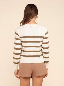 Coeurva Maglione a righe per l'autunno/inverno - Cammello - Visualizzare 5