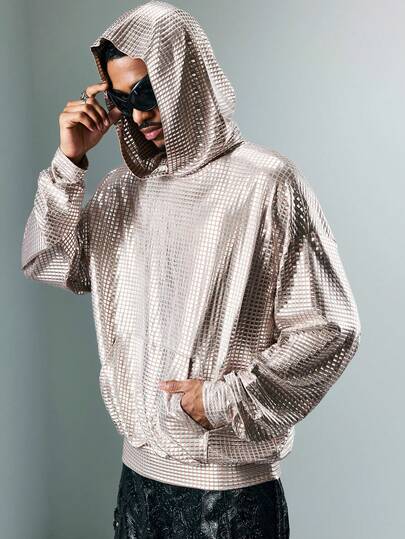 Street Life Men's Textured Long Sleeve Pocket Casual Hoodie Sweatshirt, For Autumn