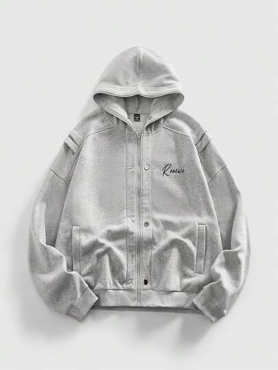 Street Life Men's Casual Letter Embroidered Hoodie Sweatshirt, Autumn/Winter