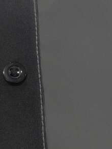 Manfinity Mode 男款夏季實色短袖鈕扣前襯衫 - 深灰色 - 查看 4