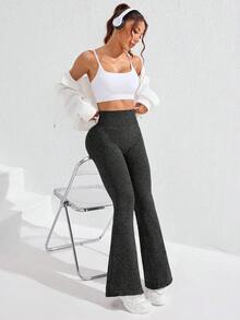 Easithlete 女式宽腰喇叭腿运动紧身裤瑜伽裤