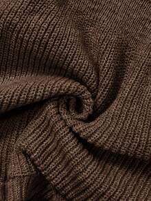 Easowa New Autumn Casual Dropped Shoulder Cinched Waist Elegant Cardigan For Women Button Up Cardigan Brown Sweater Coffee Brown Top Brown Cardigan Chocolate Brown Top,Fall,Fall Clothes For Women,Winter Clothes For Women - Coffee Brown - View 7