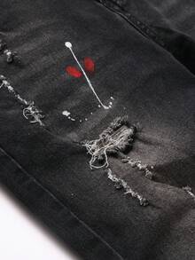 Manfinity LEGND 男士撞色休闲牛仔裤 - 灰色 - 查看 5