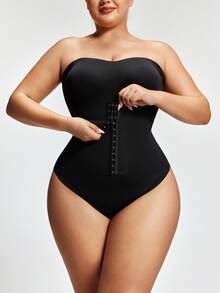 Shapelle Forme Lenjerie modelatoare dintr-o singură piesă, mărime mare, subțiere talie și abdomen, fără bretele, antiderapantă, modelare corporală, închidere frontală, piesă unică