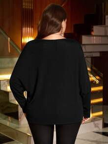 Rosumi Maglietta casual, comoda e versatile per uso quotidiano, taglie comode per donne di taglia curvy - nero - Visualizzare 2
