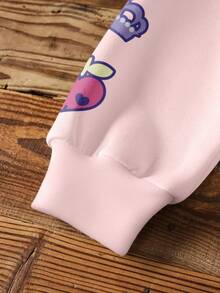 HELLO KITTY AND FRIENDS | SHEIN Tween Girl Casual Letter & Cartoon Graphic Crew Neck Sweatshirt, Autumn - White - View 4