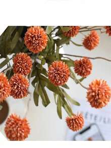 SHEIN Basic living 1/2/5件裝花朵蒲公英人造花，秋季配色，客廳裝飾、餐桌花藝擺飾，情人節、生日、畢業禮物，秋季裝飾 - 彩色 - 查看 5