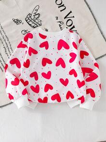 两件套女童圆领长袖吉祥印花卫衣和针织打底裤套装，多种颜色可选，可爱活泼，适合春秋季穿着 - 彩色 - 查看 4