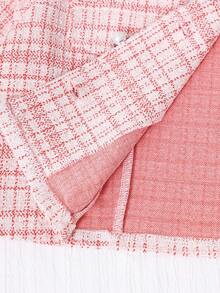 SHEIN 2pcs Girls Elegant Tweed Short Blazer Jacket + Sleeveless Fitted Dress Suit Set, Stylish Outfit For Spring & Autumn