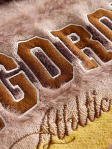 ROMWE MEN Pulover bărbătesc tricotat, cu guler preppy, brodat jacquard, stil vintage streetwear, iarnă