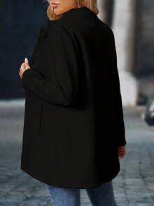 EMERY ROSE Abrigo largo grueso casual con cuello alto para mujer, sobretodo de manga larga de largo medio para otoño e invierno