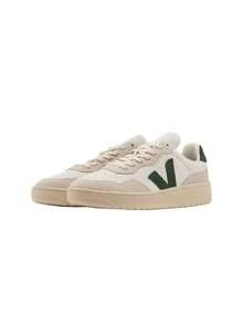 Veja V-90 O.T. Leather Unisex Sneakers Extra White / Cyprus VD2003384B - Grey Green - View 2
