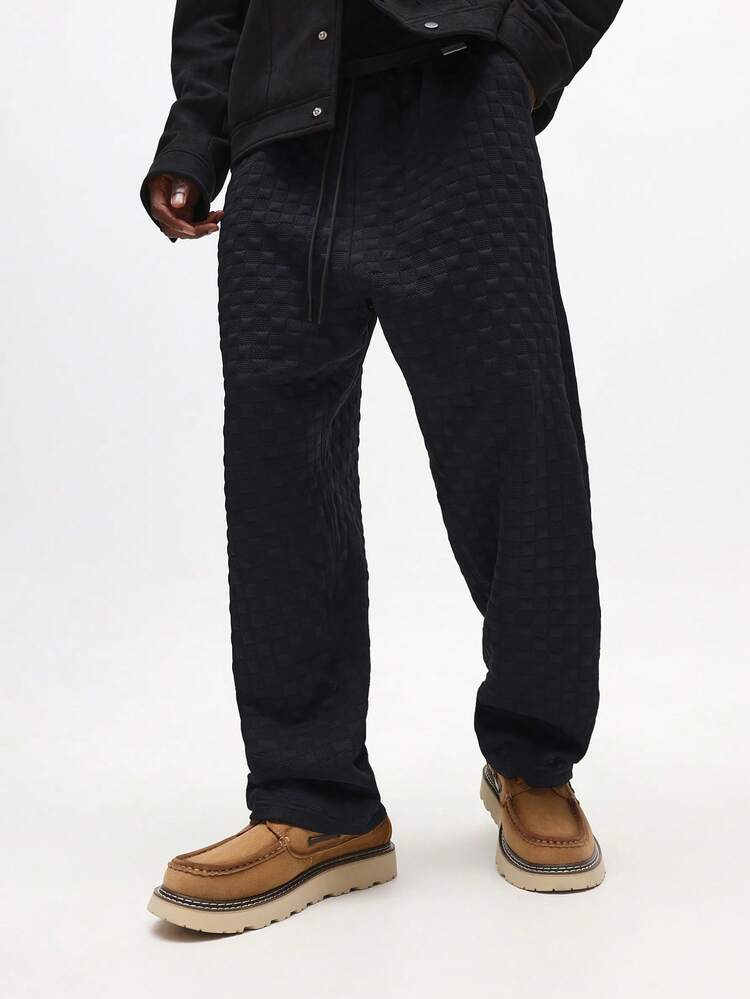 Textured Sweatpants With Drawstring