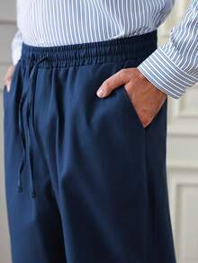 HUEFORM Pantalones casuales y versátiles de unicolor para hombres - Azul Marino - Ver 3