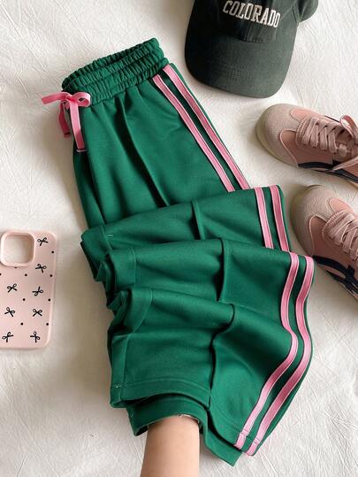 SHEIN Versatile Casual Loose Fit Sweatpants For Teen Girls, Suitable For Daily Commute, Leisure, Vacation, Hangout With Friends, Street Style