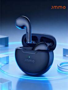 JMMO Earbud Nirkabel dengan Suara Premium, Earbud 5.3 dengan Fitur Pemasangan Otomatis, Waktu Putar Lama, Ringan, Tahan Air, Headphone Nirkabel untuk iOS dan Android, Cocok untuk Olahraga dan Latihan - Hitam - View 1