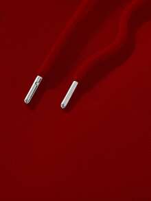 Manfinity Homme Herren Lässige Alltagspendler Jogginghose mit Schnürung, Schlitzttasche und Buchstaben-Muster, elastische Hose, Rot Herren Set, Rote Herren Jogginghose, Rote Herren Jogginghose