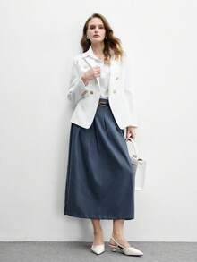 CUCCOO BIZCHIC 女士尖头低跟穆勒鞋，白色漆皮休闲通勤鞋，圣诞节必备 - 白色 - 查看 6